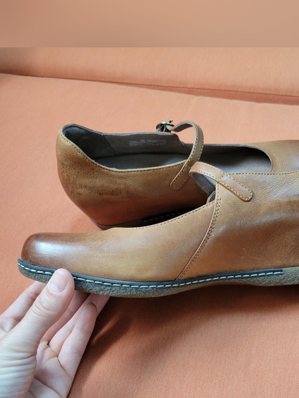 Dansko Loralie Mary Jane Wedge Distressed Leather Heel Women Size 38 Comfort - Picture 7 of 11